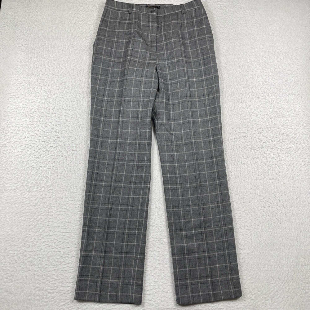 Pendleton‎ Pants Womens 10 Gray Windowpane Plaid Vintage USA Trouser Career Work